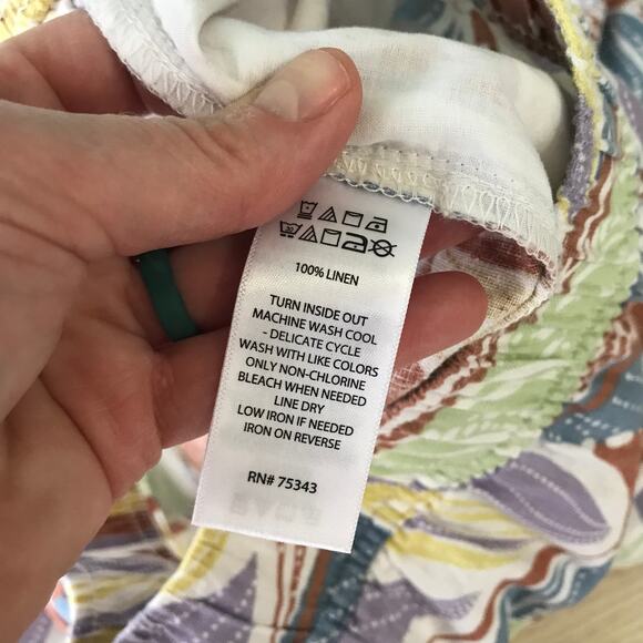 C&C California Pants Womens Medium Linen Wide Leg Crop Flowy High Rise Tropical - Picture 11 of 11